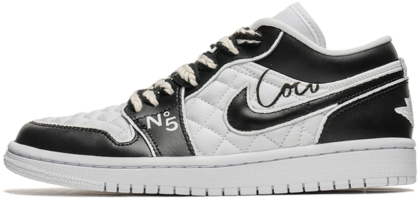 (W) カスタムシューズ (女性用) エアジョーダン1ロー『黒白小祥峰テーマ』 DB6480-100(TeamB-女款小香风白边K-BOX) Order (W) カスタムシューズ (女性用) エアジョーダン1ロー『黒白小祥峰テーマ』 DB6480-100(TeamB-女款小香风白边K-BOX)