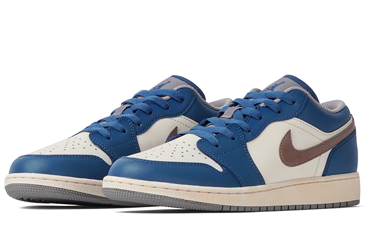 Lookbook 【客製球鞋】Jordan Air Jordan 1 低筒 藍色沙漠 咖啡浸染 vibe風 摩卡 復古風篮球鞋 女款 藍色