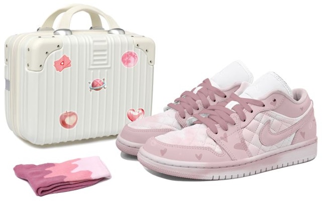 【定制球鞋】 Jordan Air Jordan 1 Low OKHR 小香風 愛心 腮紅 做舊 暈染 低筒 復古籃球鞋 女款 粉色 Buy 【定制球鞋】 Jordan Air Jordan 1 Low OKHR 小香風 愛心 腮紅 做舊 暈染 低筒 復古籃球鞋 女款 粉色