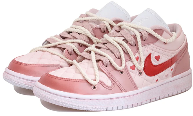 (W) エアジョーダン1 Low ピンクハートカスタム DB6480-100(Team拾玖-爱心腮红S-BOX) Shop (W) エアジョーダン1 Low ピンクハートカスタム DB6480-100(Team拾玖-爱心腮红S-BOX)