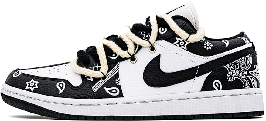 (W) 【定制鞋款】Air Jordan 1 Low '腰果花不对称' 低帮板鞋 DR0502-101(team肆-黑紫腰果花女款A) Buy (W) 【定制鞋款】Air Jordan 1 Low '腰果花不对称' 低帮板鞋 DR0502-101(team肆-黑紫腰果花女款A)