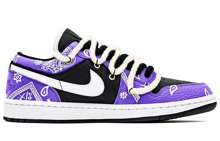 [Custom Shoes] (W) Jordan 1 Low 'Cashew Flower Asymmetrical' 圖 2