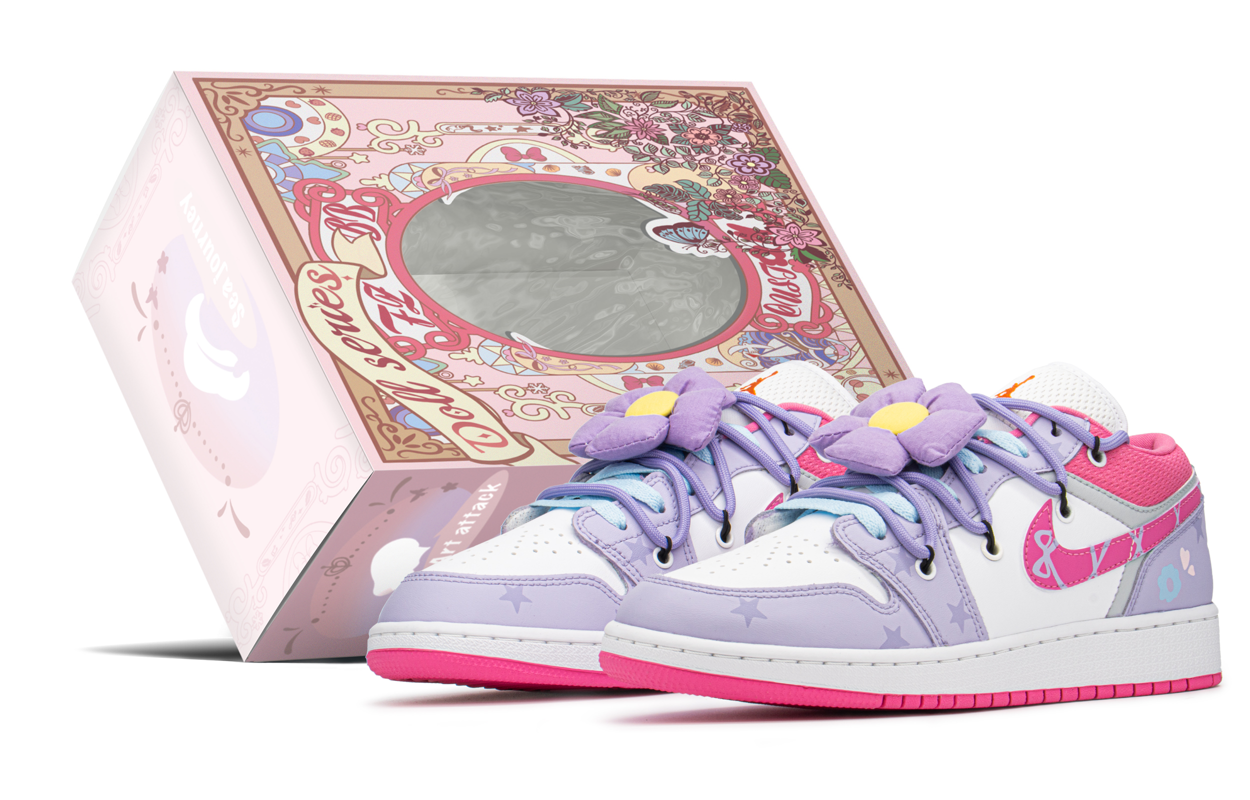 Buy (W) 에어 조던 1 로우 '캐슬 한정판 루루 발레 핑크-퍼플' DR9498-168(TeamA-AJ城堡芭蕾兔S-BOX)