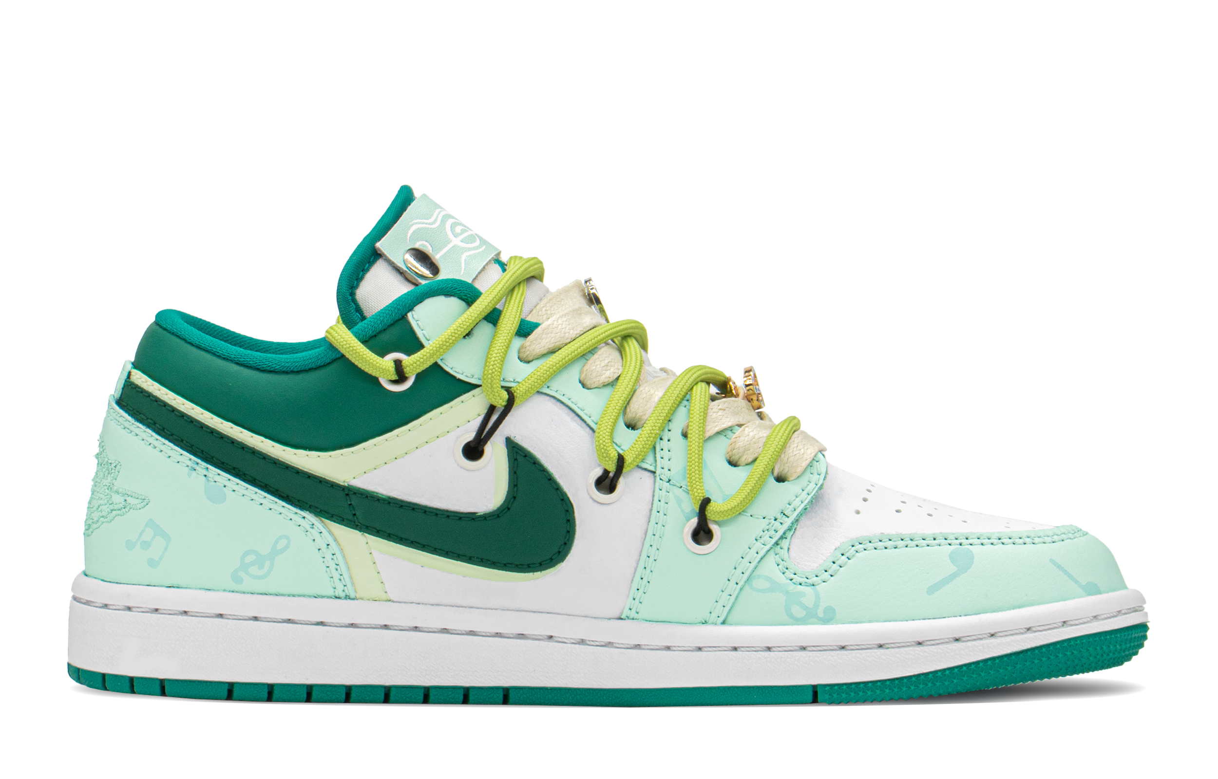 Lookbook (W) [Sepatu Kustom] Air Jordan 1 Low 'Eksklusif Istana - Putih Hijau' DC0774-132(TeamA-AJ城堡音乐龟S-BOX)