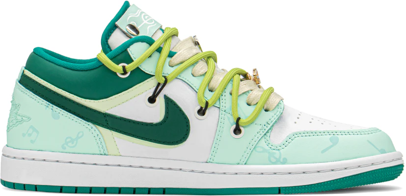 【定制球鞋】Jordan Air Jordan 1 Low 米米 音樂龜 禮盒 低幫 復古籃球鞋 女款 白綠 城堡限定 Lookbook 【定制球鞋】Jordan Air Jordan 1 Low 米米 音樂龜 禮盒 低幫 復古籃球鞋 女款 白綠 城堡限定