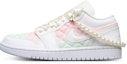 Buy 【訂製球鞋】Jordan Air Jordan 1 Low 小香風 淺色漸變 珍珠 絲綢鞋帶 低筒 復古籃球鞋 女款 粉藍