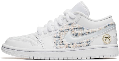 (W) 커스텀 에어 조던 1 로우 '샤넬 화이트-블루' DB6480-100(TeamB-女款小香风白蓝) Buy (W) 커스텀 에어 조던 1 로우 '샤넬 화이트-블루' DB6480-100(TeamB-女款小香风白蓝)