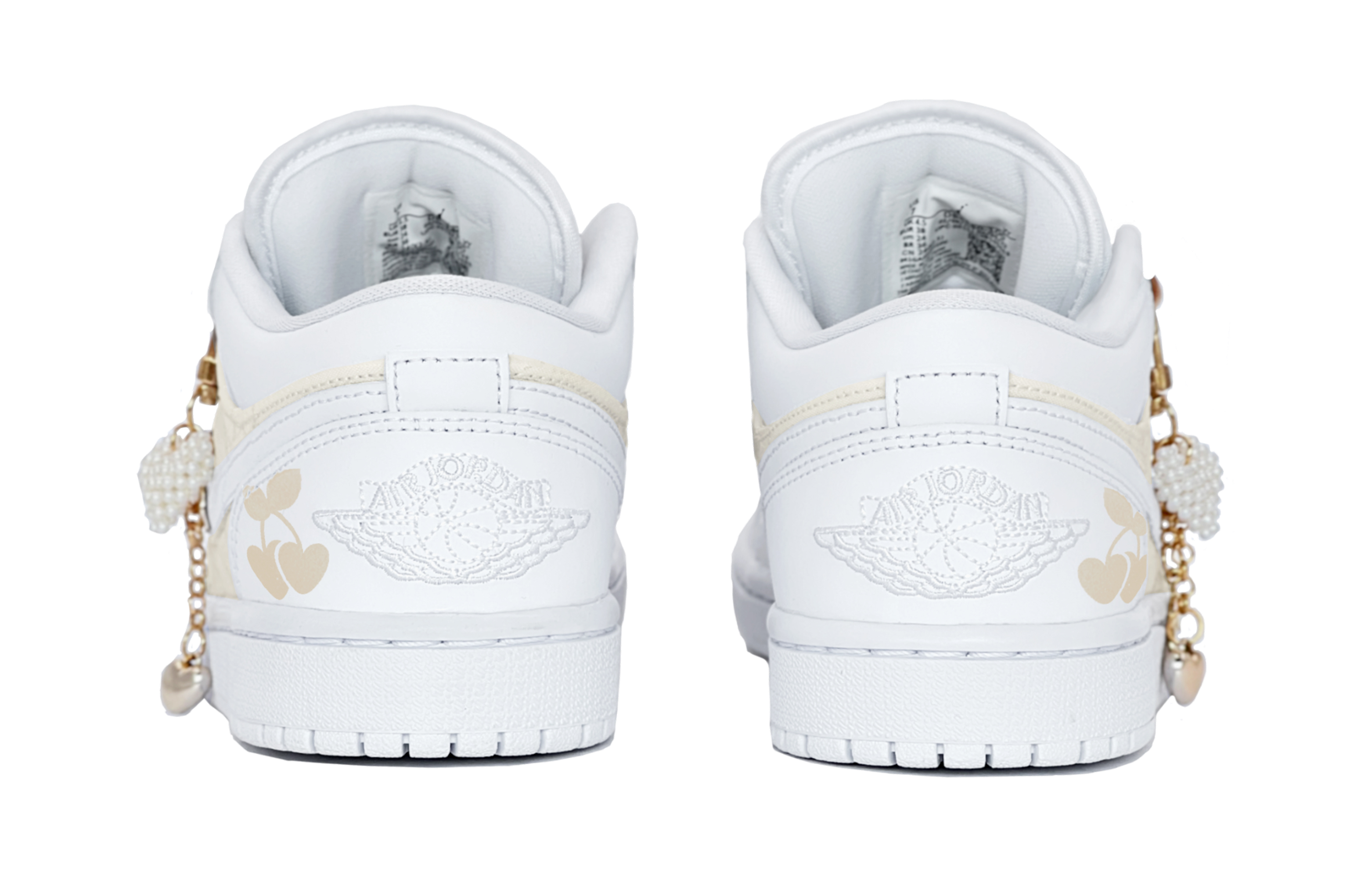 Shop (W) [Kasut Custom] Air Jordan 1 Low 'Chanel Inspired Champagne Gold' Emas Mewah DB6480-100(TeamS-珍珠香槟金)