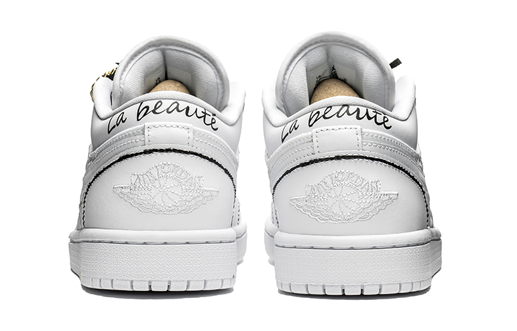 Shop (W) [Kasut Custom] Air Jordan 1 Low 'Tema Chanel - Putih' DB6480-100(TeamB-女款小香风黑边)