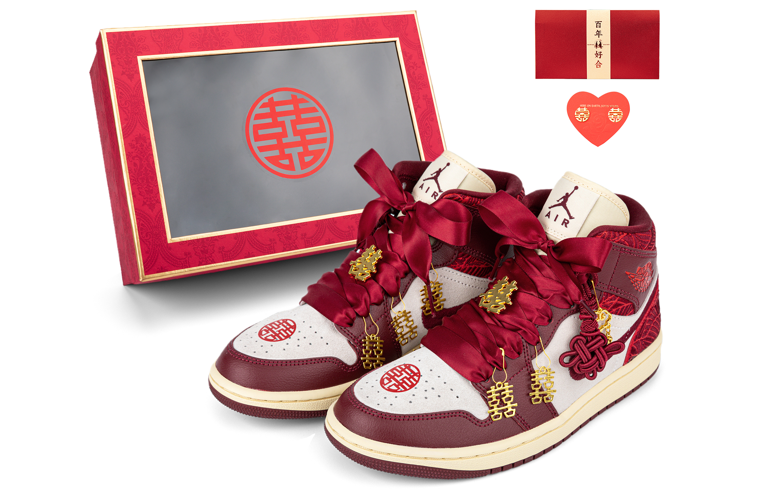 Buy (W) [Zapatos Personalizados] Air Jordan 1 Low 'Boda China Blanco Rojo' DZ2820-601(Team18-同心锁婚鞋SBOX)