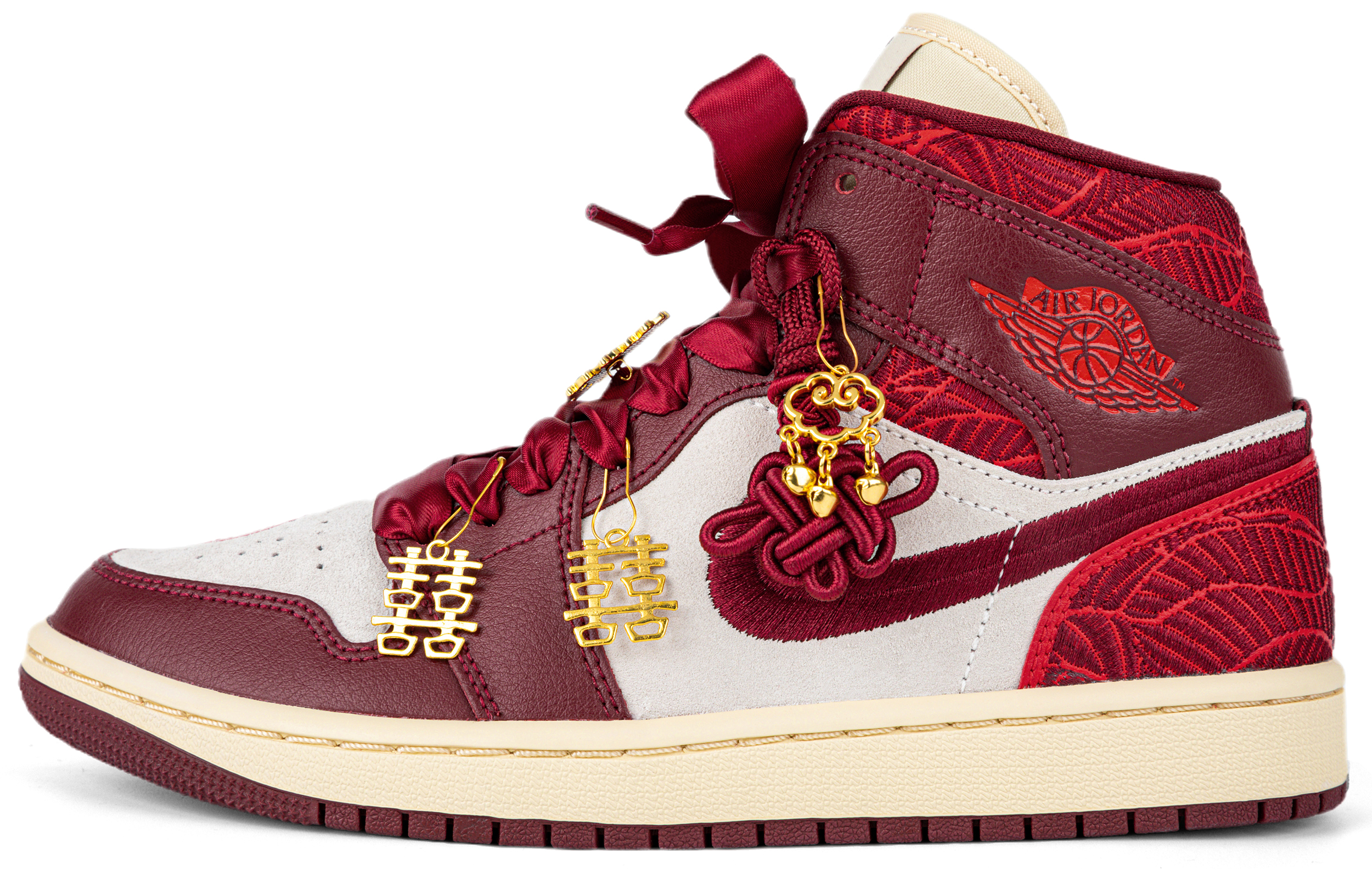Order (W) [Zapatos Personalizados] Air Jordan 1 Low 'Boda China Blanco Rojo' DZ2820-601(Team18-同心锁婚鞋SBOX)