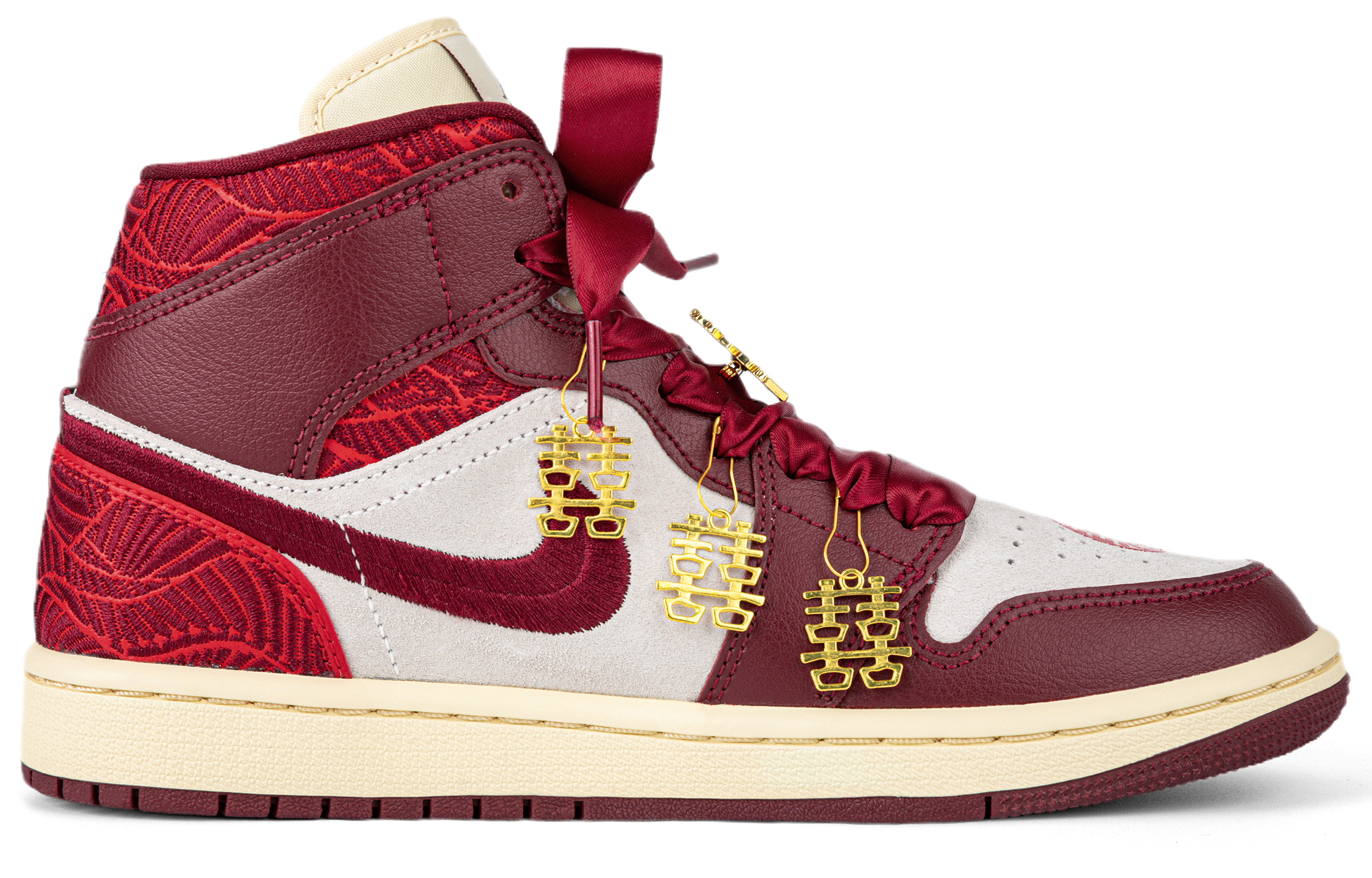 Lookbook (W) [Zapatos Personalizados] Air Jordan 1 Low 'Boda China Blanco Rojo' DZ2820-601(Team18-同心锁婚鞋SBOX)