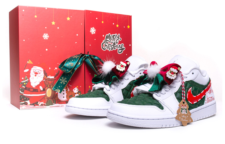 [Custom Shoes] (Women) Air Jordan 1 Low &#x27;Christmas Candy&#x27;