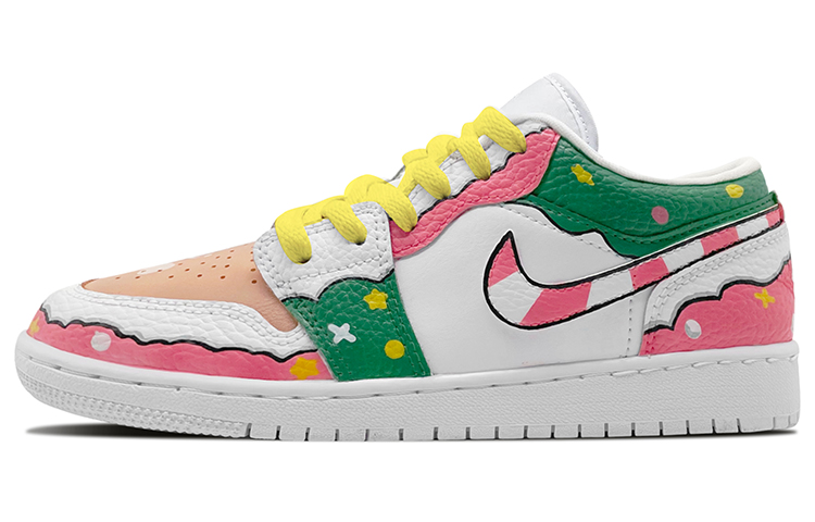 Buy (W) [Sepatu Kustom] Air Jordan 1 Low 'Permen Natal' 553560-130(Team-E女款圣诞限定红绿白)