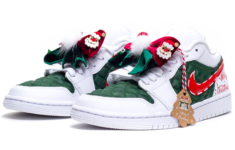 Shop (W) [定制鞋] Air Jordan 1 Low '圣诞糖果' DB6480-100(Team柒-女款撞色蝴蝶结)