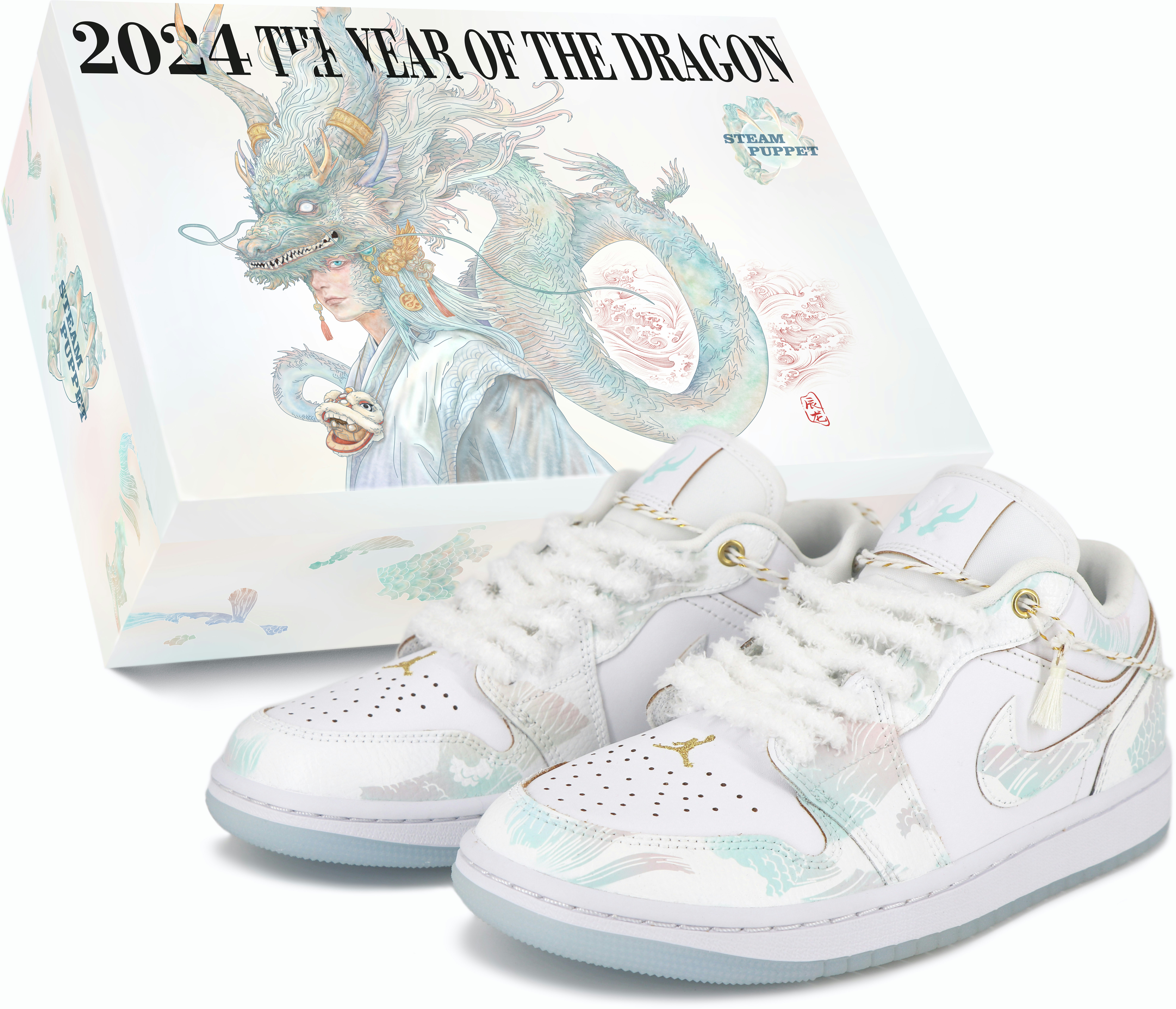 custom-shoes-women-air-jordan-1-low-cny-dragon-year-cyan-white
