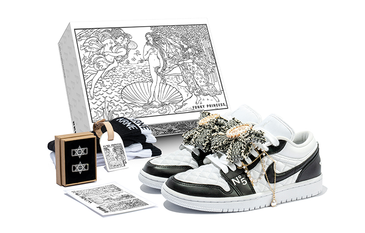 Buy (W) [カスタムシューズ] (女性用) エアジョーダン1 ロー 'ココ・シャネル 黒と白' DB6480-100(TeamB-女款蝴蝶结K-BOX)