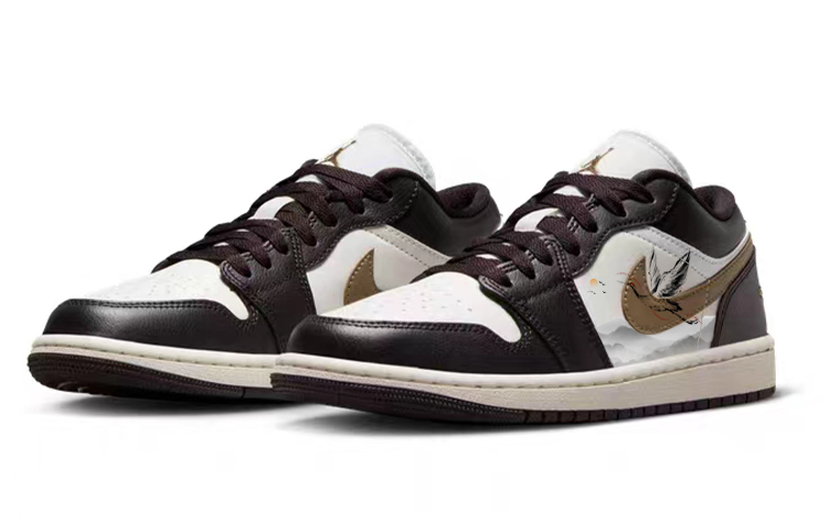 Lookbook (W) [Sepatu Custom] Air Jordan 1 Low 'Crane dan Pine Mountain Sunrise' DC0774-200(Team56-仙鹤松山)