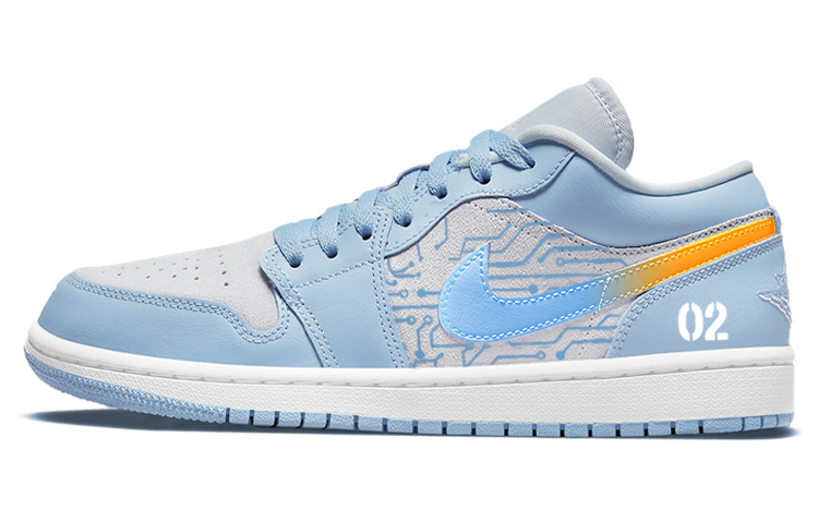 [Custom Shoes] (Women) Air Jordan 1 Low 'Cyber Blueprint'