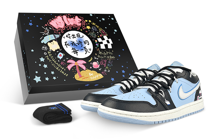 Buy (W) [Sepatu Kustom] Air Jordan 1 Low 'Cyberpunk Panda Sock Tanpa Strukturnya' DV1299-104(Team47-女赛博熊SBOX)