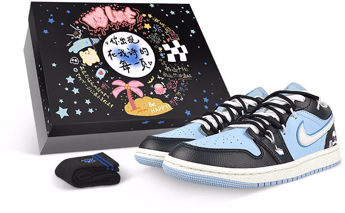 custom-shoes-women-air-jordan-1-low-cyberpunk-panda-deconstructed-sock