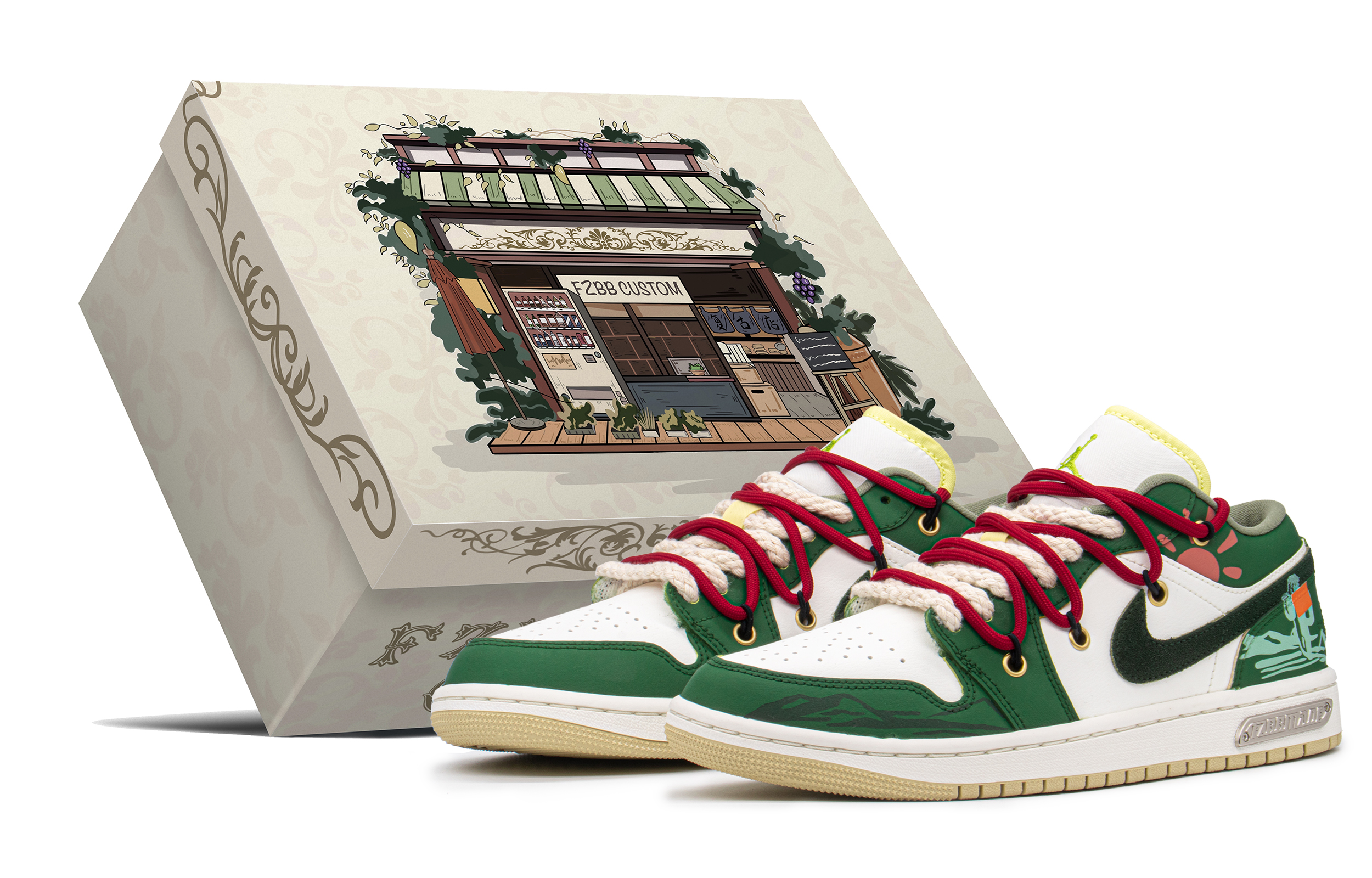 [Custom Shoes] (Women) Air Jordan 1 Low 'Desert Cactus Vibe'