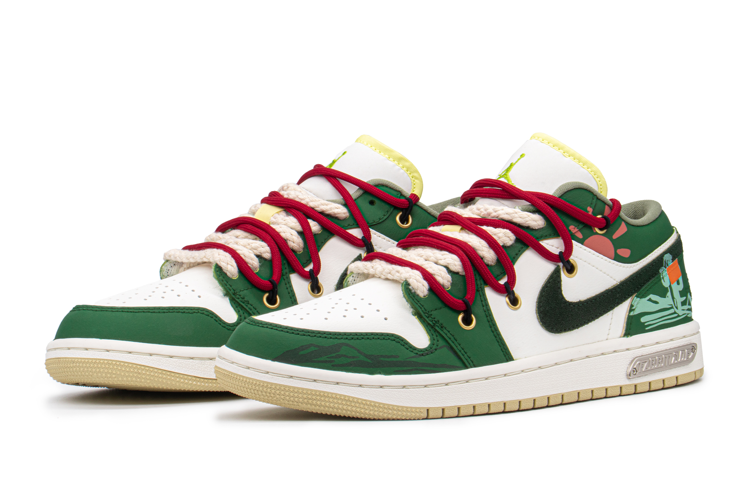 Shop (W) Zapatillas personalizadas Air Jordan 1 Low 'Desert Cactus Vibe' FD9906-131(TeamA-AJ沙漠仙人掌S-BOX)