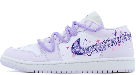 【定制球鞋】 Jordan Air Jordan 1 花卉 英文 卡通 塗鴉 夢幻紫 多巴胺 解構 低幫 板鞋 女款 白紫 Buy 【定制球鞋】 Jordan Air Jordan 1 花卉 英文 卡通 塗鴉 夢幻紫 多巴胺 解構 低幫 板鞋 女款 白紫