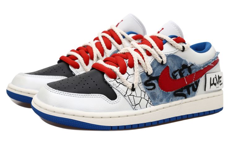 [Custom Shoes] (W) Jordan 1 Low 'Explosive Denim Love Frayed' 圖 4
