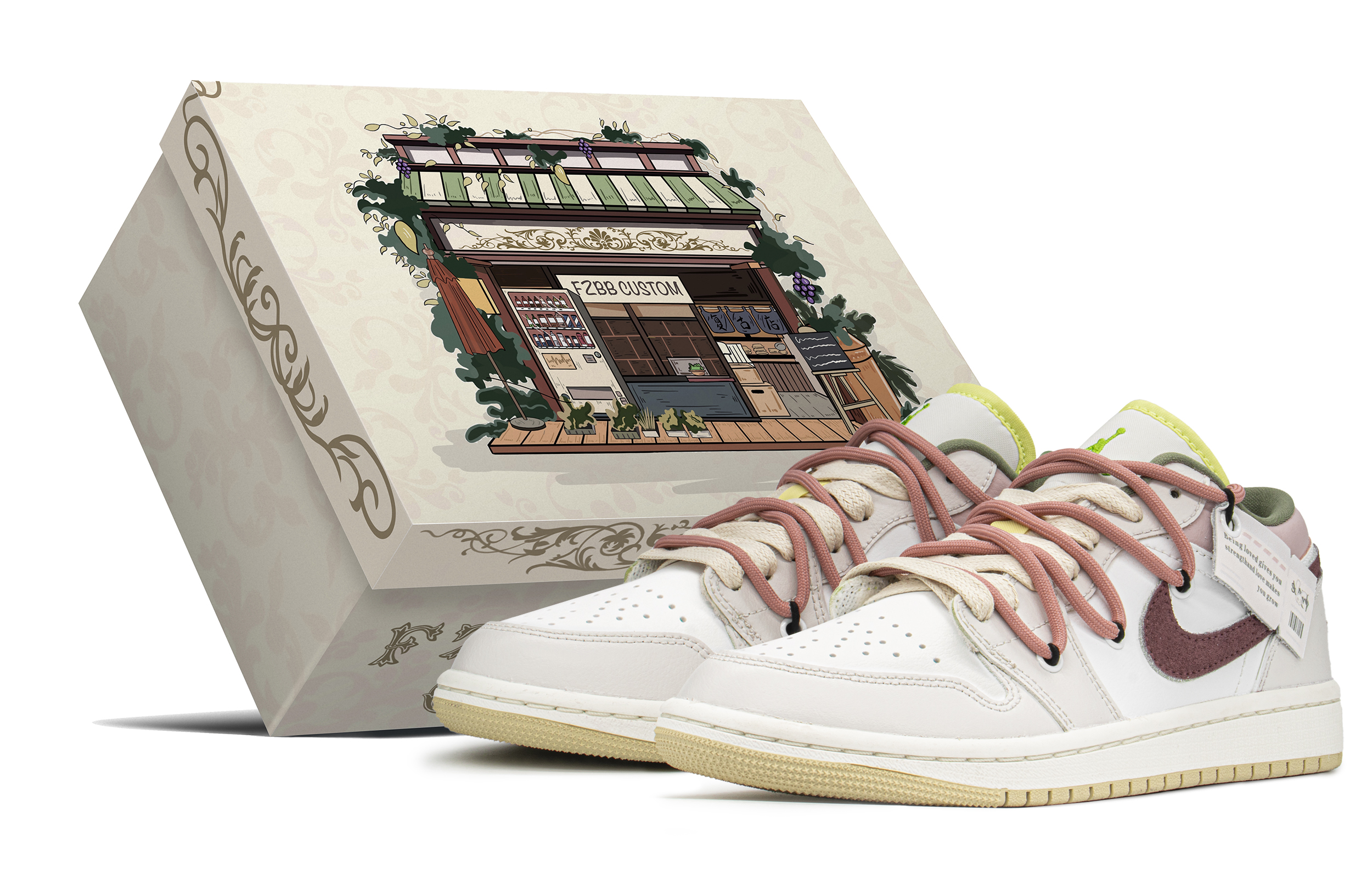 [Custom Shoes] (W) Jordan 1 Low 'Faith Cream Red'