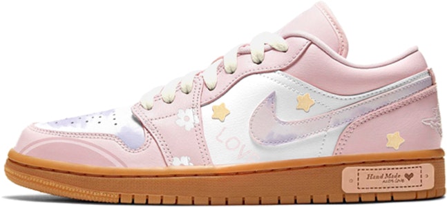 (W) カスタムAJ1 ロー "フローラルスター ピンク/ホワイト" DC0774-601(TeamS-情人节花朵星星S-BOX) Order (W) カスタムAJ1 ロー "フローラルスター ピンク/ホワイト" DC0774-601(TeamS-情人节花朵星星S-BOX)