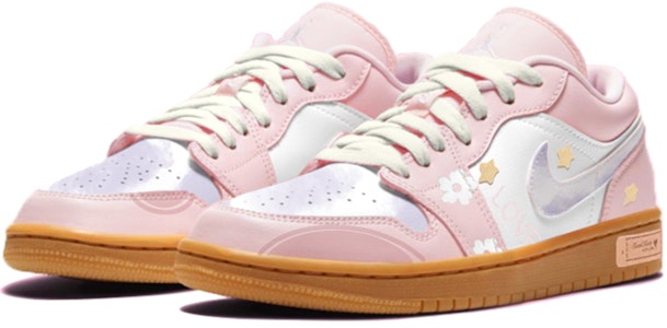 (W) カスタムAJ1 ロー "フローラルスター ピンク/ホワイト" DC0774-601(TeamS-情人节花朵星星S-BOX) Shop (W) カスタムAJ1 ロー "フローラルスター ピンク/ホワイト" DC0774-601(TeamS-情人节花朵星星S-BOX)