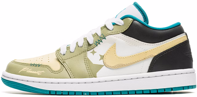custom-shoes-women-air-jordan-1-low-graffiti-yellow-green
