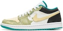 Buy (W) 커스텀 에어 조던 1 로우 '그라피티 옐로우-그린' DC0774-132(Team22-女款星星黄绿A-BOX)