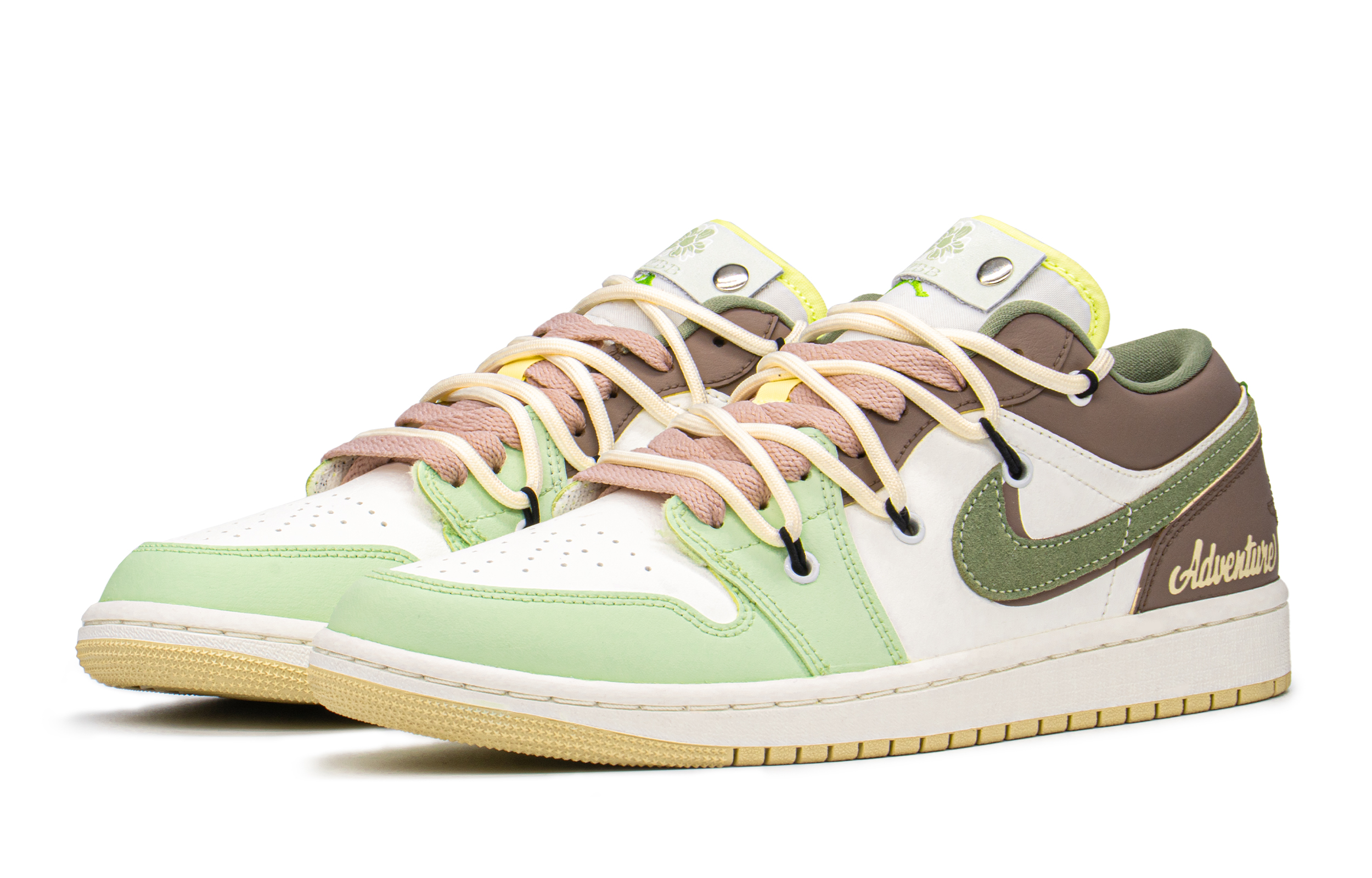 Lookbook (W) [Sepatu Kustom] Air Jordan 1 Low 'Hijau Coklat' FD9906-131(TeamA-AJ薄荷奶绿)