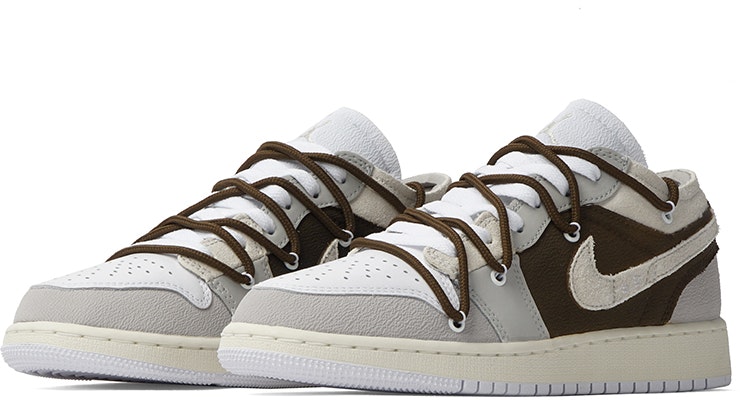 (W) 커스텀 에어 조던 1 로우 '그레이 시멘트 라떼' FB9139-002(Team拾柒-女款低帮水泥拿铁球鞋) Lookbook (W) 커스텀 에어 조던 1 로우 '그레이 시멘트 라떼' FB9139-002(Team拾柒-女款低帮水泥拿铁球鞋)