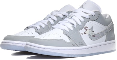 (W) 에어 조던 1 로우 '회색 화이트 니트 고양이' 커스텀 신발 DC0774-105(Team10-毛线猫-QD) Lookbook (W) 에어 조던 1 로우 '회색 화이트 니트 고양이' 커스텀 신발 DC0774-105(Team10-毛线猫-QD)