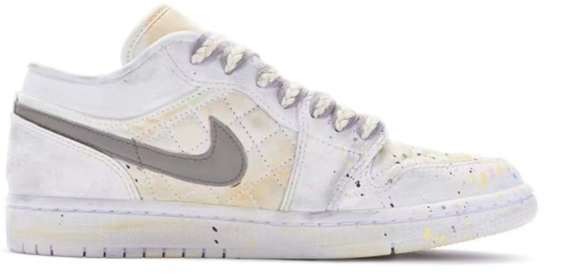 【定制球鞋】Jordan Air Jordan 1 Low 厮守余生 手繪噴繪 特殊鞋盒 低幫 復古籃球鞋 女款 米白 Order 【定制球鞋】Jordan Air Jordan 1 Low 厮守余生 手繪噴繪 特殊鞋盒 低幫 復古籃球鞋 女款 米白