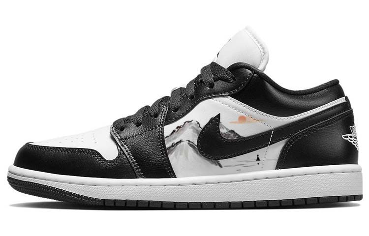 Buy 【訂製球鞋】 Jordan Air Jordan 1 東方美學 水墨國風 山巒江河 熊貓 低幫 復古籃球鞋 女款 黑白