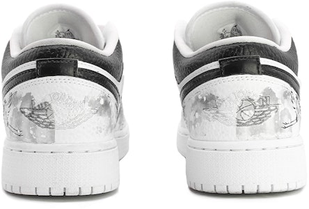 【定制球鞋】 Jordan Air Jordan 1 Low 中國風 水墨丹青 低幫 復古籃球鞋 女款 黑白 Shop 【定制球鞋】 Jordan Air Jordan 1 Low 中國風 水墨丹青 低幫 復古籃球鞋 女款 黑白