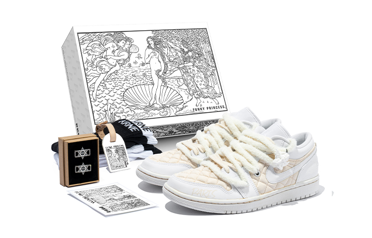 Buy (W) 에어 조던 1 로우 '아이보리 해체 더블 레이스' (77 characters) DB6480-100(TeamB-女款米白解构K-BOX)