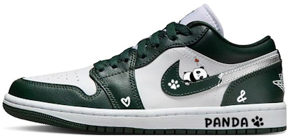 【訂製球鞋】Jordan Air Jordan 1 可愛萌寵 慵懶大熊貓 耐磨透氣 低筒 復古籃球鞋 女款 白綠色 Buy 【訂製球鞋】Jordan Air Jordan 1 可愛萌寵 慵懶大熊貓 耐磨透氣 低筒 復古籃球鞋 女款 白綠色