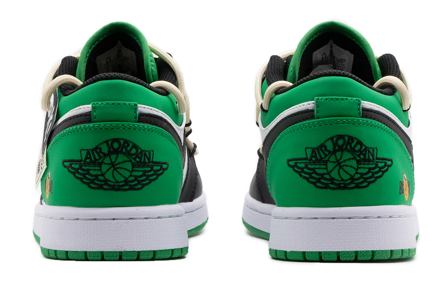 Shop (W) [Sepatu Kustom] Air Jordan 1 Low 'Kuning Hijau Putih Hitam' 553560-065(Team57-女款柠檬)