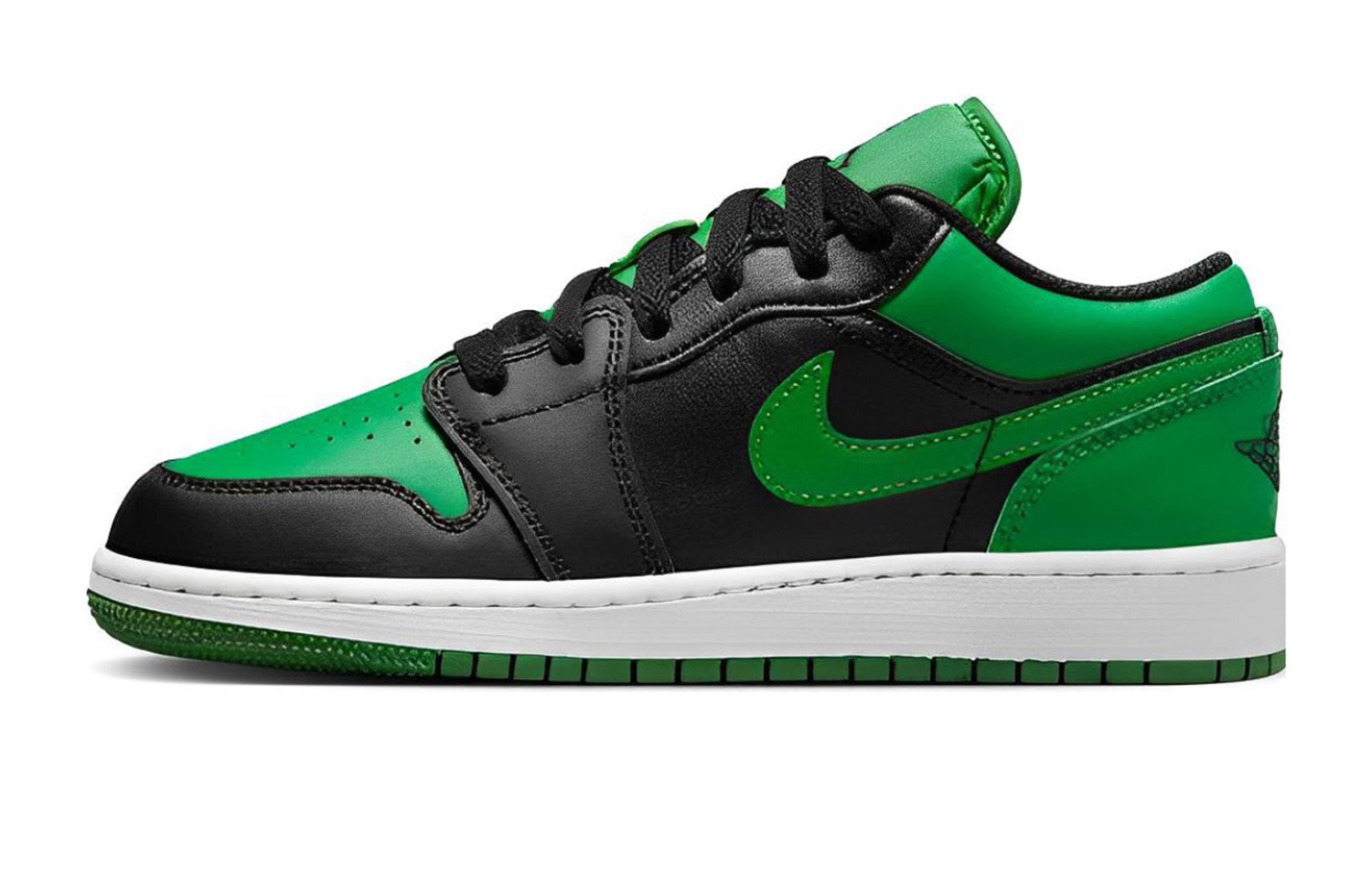 Details for (W) [Sepatu Kustom] Air Jordan 1 Low 'Kuning Hijau Putih Hitam' 553560-065(Team57-女款柠檬)