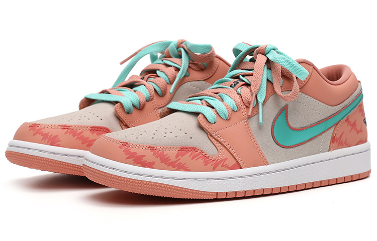 Lookbook (W) [カスタムシューズ] (女性用) エアジョーダン1 ロー 'ライトマダー ルート' DC0774-800(Team15-气泡水母甜橙薄荷)