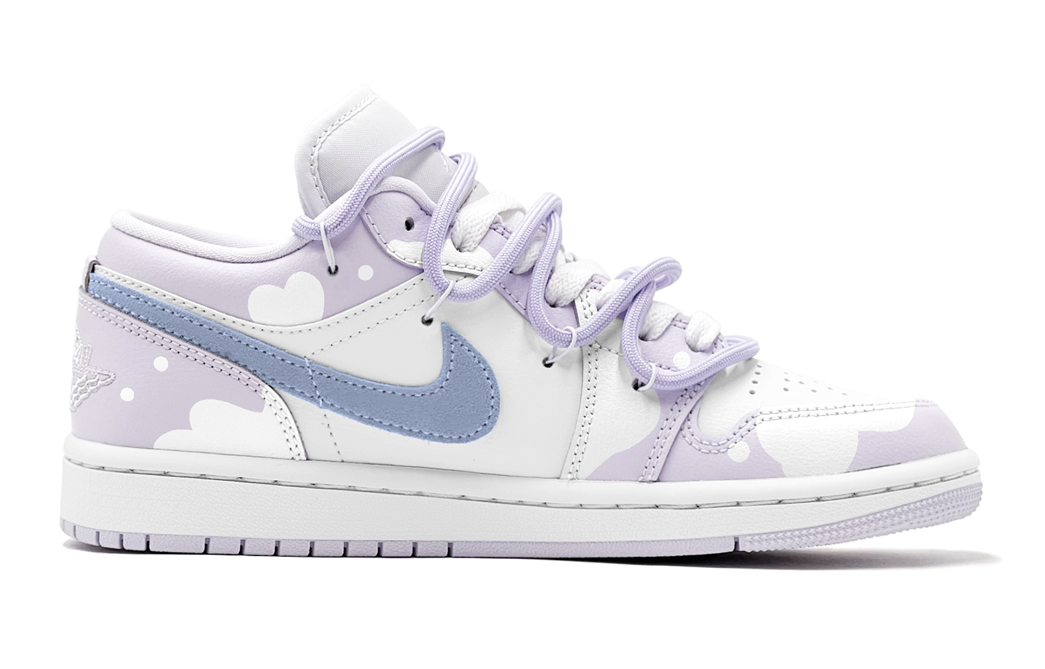 Order 【訂製球鞋】Jordan Air Jordan 1 1 Low 秋天穿搭 減齡風地瓜甜心 防滑 低筒 復古籃球鞋 女款 紫白