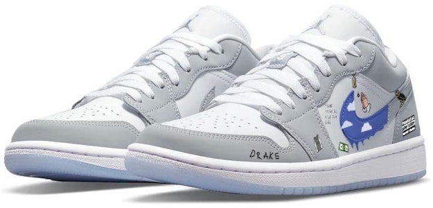 【定制球鞋】Jordan Air Jordan 1 英倫美式 魔法學院 魔法貓頭鷹 潮流復古 低幫 复古籃球鞋 女款 灰白 Lookbook 【定制球鞋】Jordan Air Jordan 1 英倫美式 魔法學院 魔法貓頭鷹 潮流復古 低幫 复古籃球鞋 女款 灰白