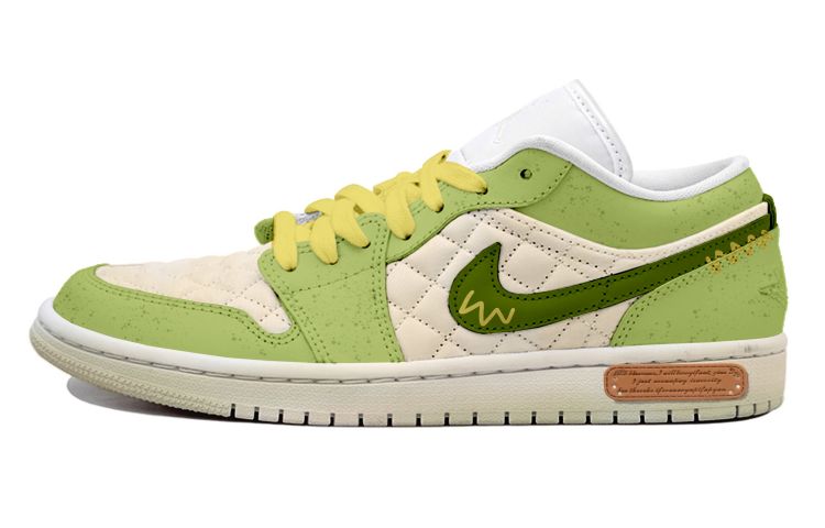Buy (W) [定制鞋款] Air Jordan 1 Low '抹茶绿泼墨拼接' DB6480-100(Team拾玖-牛油果奶酪S-BOX）