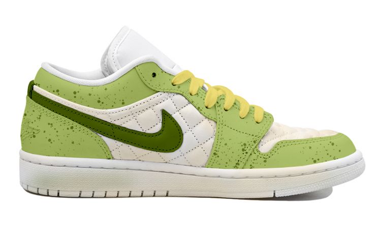 Order (W) [定制鞋款] Air Jordan 1 Low '抹茶绿泼墨拼接' DB6480-100(Team拾玖-牛油果奶酪S-BOX）