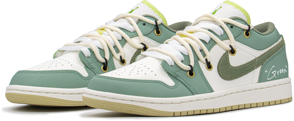 【定制球鞋】Jordan Air Jordan 1 FZBB 抹茶奶綠 簡約 清新 低筒 復古籃球鞋 女款 抹茶綠 Lookbook 【定制球鞋】Jordan Air Jordan 1 FZBB 抹茶奶綠 簡約 清新 低筒 復古籃球鞋 女款 抹茶綠